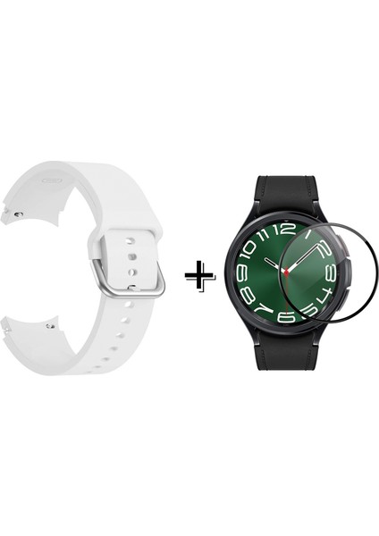 Samsung Galaxy Watch 6 Classic 43MM Için Silikon Kordon Kayış + Ekran Koruma Filmi - FC163