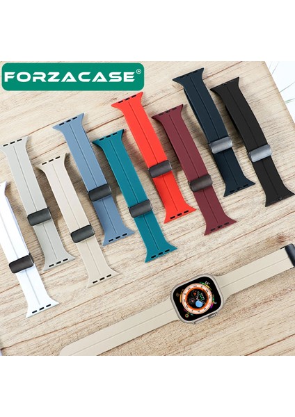 Apple Watch 8 45 mm Için Manyetik Tokalı Silikon Kordon Kayış + Ekran Koruma Filmi - FC272 modelleri