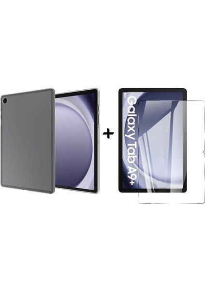 Samsung Galaxy Tab A9+ Plus 11’’ Için Silikon Kılıf + Temperli Cam Ekran Koruyucu - FC013