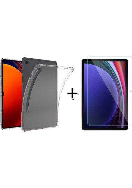 Samsung Galaxy Tab S9 X710 Anti Shock Silikon Kılıf + Temperli Kırılmaz Cam - FC014