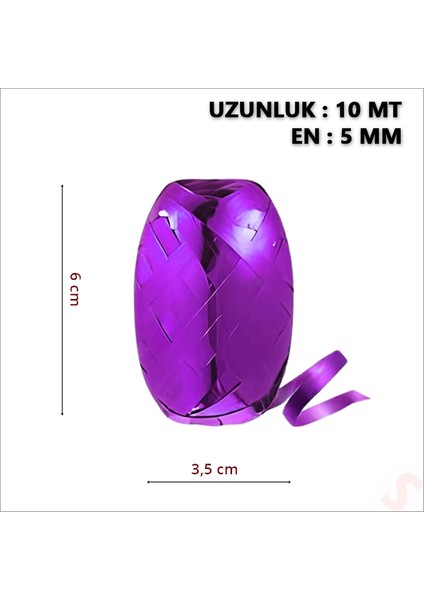 Rafya, 5 mm x 10 mt - Metalik Mor