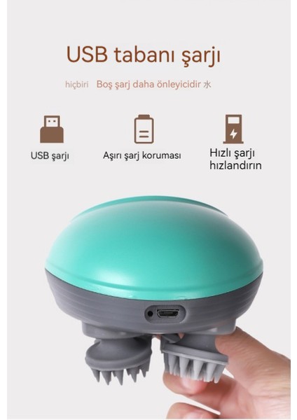 Kafa Masajı Titreşim Yatıştırıcı Masaj Başlığı Çok Fonksiyonlu USB (Yurt Dışından) fiyatları