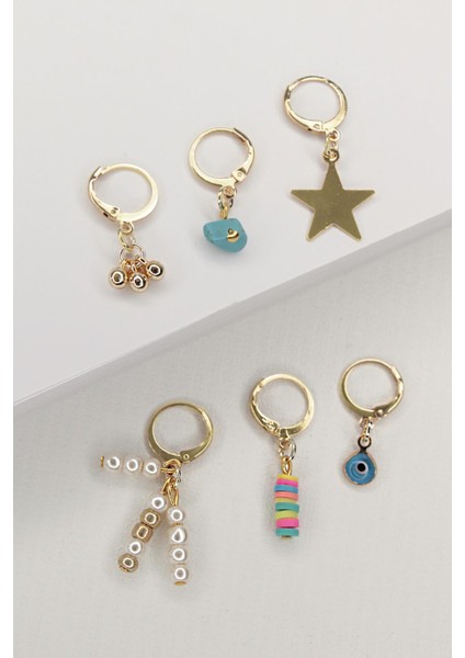 Renkli Nazar Küpe Seti