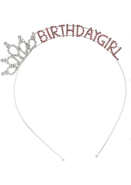 Pembe Taşlı Birthday Girl Taç fırsatları