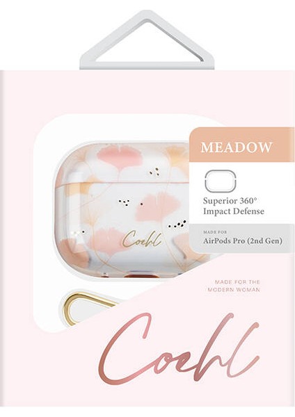 Airpod Pro 2 Uyumlu Kılıf Çayır Çiçeği Desenli Coehl Meadow Kapak Pembe