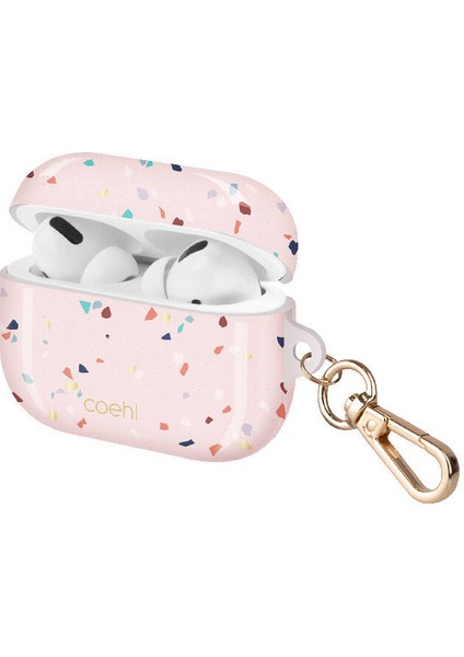 Airpod Pro Uyumlu Kılıf Mozaik Desenli Coehl Terrazzo Kapak Pembe fiyatları