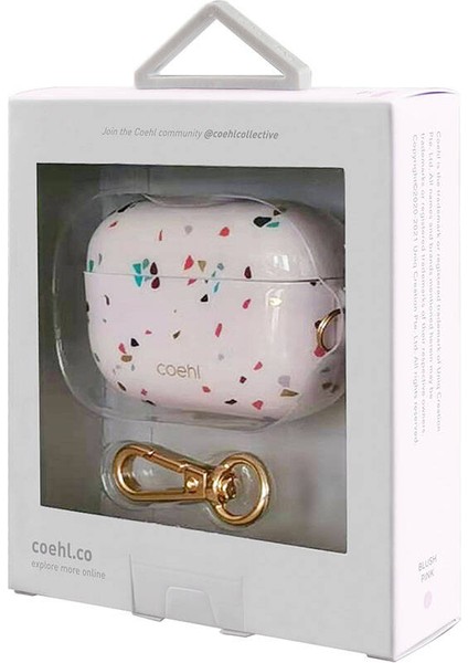Airpod Pro Uyumlu Kılıf Mozaik Desenli Coehl Terrazzo Kapak Pembe fırsatları