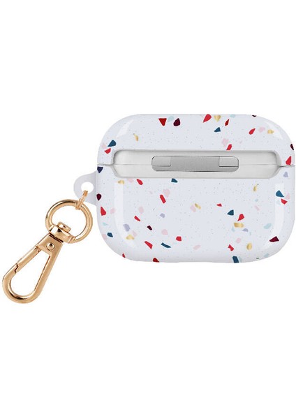 Airpod Pro Uyumlu Kılıf Mozaik Desenli Coehl Terrazzo Kapak Beyaz