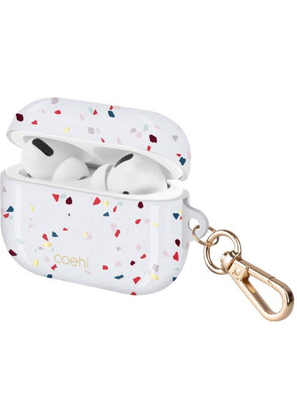 Airpod Pro Uyumlu Kılıf Mozaik Desenli Coehl Terrazzo Kapak Beyaz fiyatları
