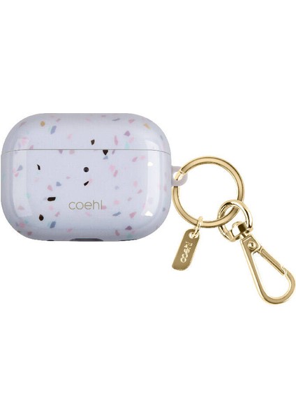 Airpod Pro 2 Uyumlu Kılıf Mozaik Desenli Coehl Terrazzo Kapak Gri