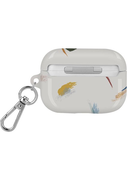 Airpod Pro Uyumlu Kılıf Fırça Boya Desenli Coehl Reverie Kapak Gri