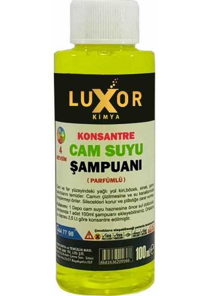 Luxor Kimya Luxor Kimyakonsantre Oto Cam Suyu Şampuanı 100ML 1 Adet