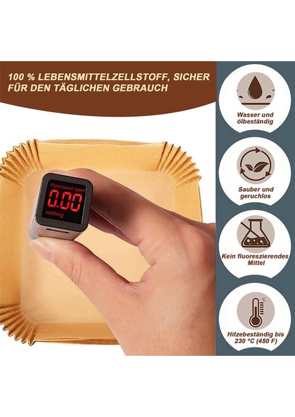 Sıcak Hava Fritözü Için Pişirme Kağıdı Kare (20 Cm), 200'LÜ Paket Airfryer Pişirme Kağıdı Tek Kullanımlık Yapışmaz Kağıt Suya Dayanıklı (Yurt Dışından)