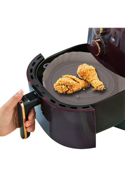 20CM Hava Fritözler Fırın Fırın Tepsisi Kızarmış Tavuk Sepeti Mat Airfryer Silikon Pot Yuvarlak Yedek Izgara Tavası Kahverengi (Yurt Dışından) indirimleri