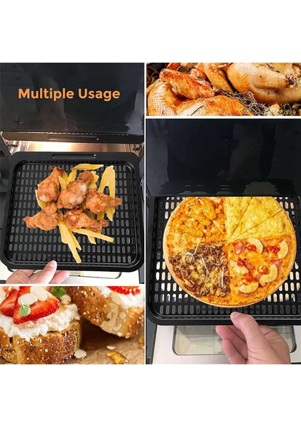 4pcs Pişirme Tepsisinin Değiştirilmesi, 10 Qt Örgü Pişirme Rafı Hava Fritöz Aksesuarları, Hava Fritöz Fırını, Bulaşık Makinesinde Yıkanabilir (10 Qt) (Yurt Dışından)