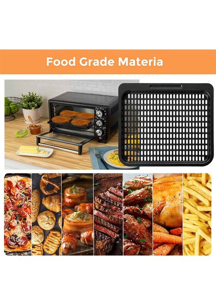 4pcs Pişirme Tepsisinin Değiştirilmesi, 10 Qt Örgü Pişirme Rafı Hava Fritöz Aksesuarları, Hava Fritöz Fırını, Bulaşık Makinesinde Yıkanabilir (10 Qt) (Yurt Dışından)