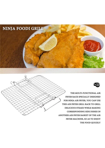 Ninja FOODIAG300AG400 Hava Fritöz Için Hava Fritöz Rafı, Çok Katmanlı Gıda Kurutucu Raf Tost Rafı Izgara Hava Fritöz Aksesuarları (Yurt Dışından)