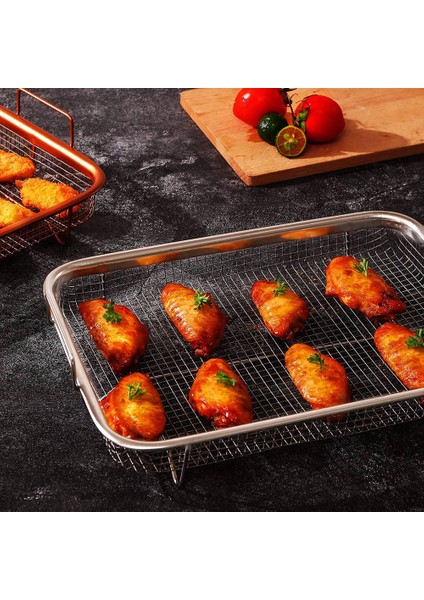 Fırın Için Hava Fritöz Sepeti, Paslanmaz Çelik Izgara Sepeti, Yapışmaz Örgü Sepet, Hava Fritöz Tepsisi Tel Raf Kavurma Sepeti (Yurt Dışından)