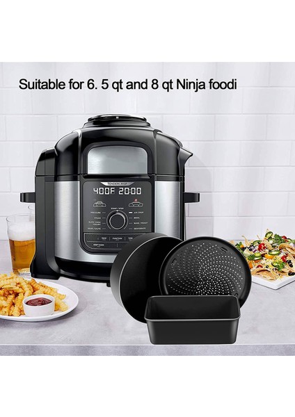 6. 5 Qt ve 8 Qt Ninja Foodi Için Hava Fritöz Aksesuarları, Hava Fritöz Fırında Kiti, Yapışmaz Kaplama, Bulaşık Makinesinde Yıkanabilir (Yurt Dışından)