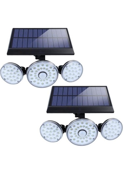 Güneş Işıkları, 3 Kafa Hareket Sensörü Işıkları Ayarlanabilir 140LED Projektör Işıkları Dış Mekan Spotları Bahçe Için 270 ° Döndürülebilir, Vb (Yurt Dışından)