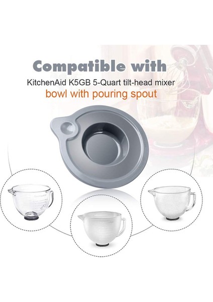 Mikserler Kase Kapağı Kitchenaid Için Uyumlu K5GB 5-Quart Mikser Cam Kase Tutucu KSM150PS KSM152PS/KSM155GB (Yurt Dışından)