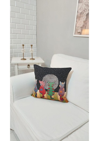 Goblen Dokuma Kumaş Yastık Kırlent Kılıfı Pillow