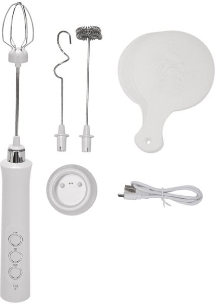 USB Elektrikli Süt Köpürtücü 3 Hız Cappuccino Kahve Köpürtücü 3 Çırpma El Yumurta Çırpıcı Sıcak Çikolata Latte Içecek (Yurt Dışından)