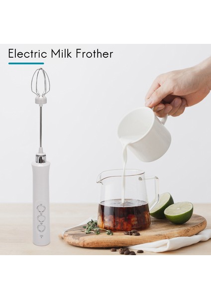 USB Elektrikli Süt Köpürtücü 3 Hız Cappuccino Kahve Köpürtücü 3 Çırpma El Yumurta Çırpıcı Sıcak Çikolata Latte Içecek (Yurt Dışından)