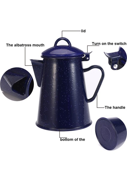 1.2l Enamel Coffee Pot Hand Tea Water Kettle Teapot Decor Starry Teapot Cafe Tools (Yurt Dışından) modelleri