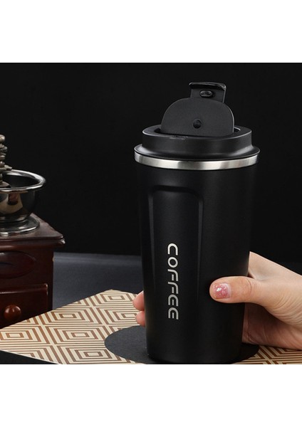 Coffee Cup With Cover Stainless Steel Silicone Metal Coffee Insulated Water Cup Portable Outdoor Portable Cup For Gifts (Yurt Dışından)