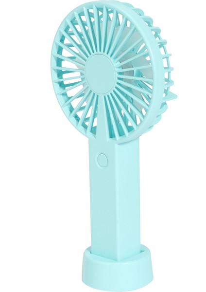 El Kişisel Fan USB Taşınabilir Masaüstü Mini Fan Mini Soğutucu LED Işık ile Seyahat Açık Ev Ofis Sessiz Masa Fanları-Mavi (Yurt Dışından)