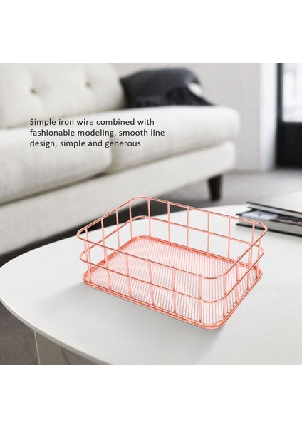 Masaüstü Metal Depolama Sepeti Saklama Kutusu Demir Izgara Depolama Tepsisi Net Sepet Eşya Kutuları Depolama Sepeti Gül Altın Meyve (Yurt Dışından) modelleri