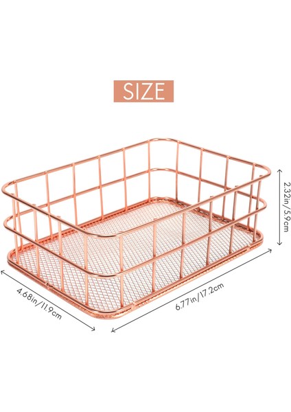 Masaüstü Metal Depolama Sepeti Saklama Kutusu Demir Izgara Depolama Tepsisi Net Sepet Eşya Kutuları Depolama Sepeti Gül Altın Meyve (Yurt Dışından) fırsatları