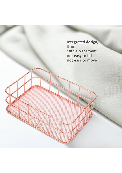 Masaüstü Metal Depolama Sepeti Saklama Kutusu Demir Izgara Depolama Tepsisi Net Sepet Eşya Kutuları Depolama Sepeti Gül Altın Meyve (Yurt Dışından) indirimleri