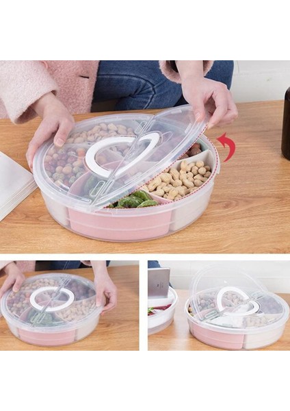 Şeker ve Kuruyemiş Servis Kabı, Kapaklı Meze Tepsisi,çok Bölmeli Kuruyemiş ve Kapaklı Şeker Snack Servis Tepsisi (Yurt Dışından) fiyatları