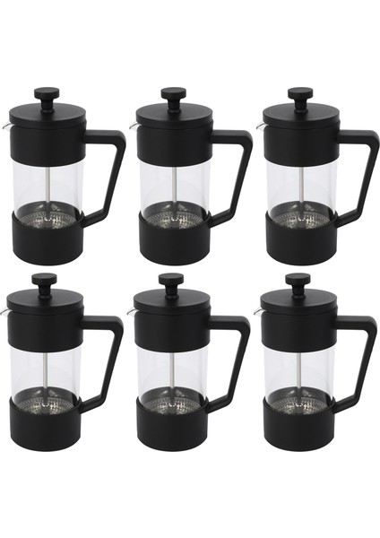6x French Press Coffee & Tea Maker 12OZ, Thickened Borosilicate Glass Coffee Press Rust-Free And Dishwasher Safe,black (Yurt Dışından)