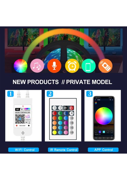 SMD5050 Rgb LED Işıklar Uzaktan Kumandalı Akıllı Telefon Uygulaması ile Yatak Odası Bar Odası Için LED Işıkları Kontrol Edin Dıy 20 M Ab Tak (Yurt Dışından) indirimleri