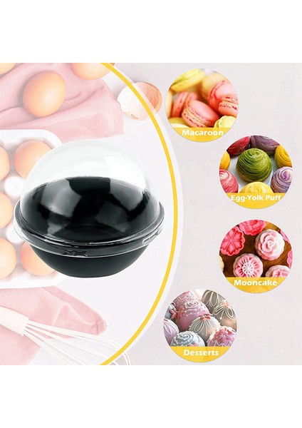 250 Paket Şeffaf Plastik Mini Cupcake Kabı, Mini Muffin Macaron Için Kubbe Kapaklı Bireysel Ambalaj Ikram Kutuları (Yurt Dışından)