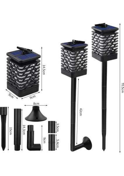 Açık Güneş Fenerleri LED Su Geçirmez Bahçe Lambası, Duvara Montaj ve Zemin Spike ile Titreşen Alev Dekoratif Bahçe Işıkları (Yurt Dışından) fiyatları