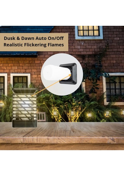 Açık Güneş Fenerleri LED Su Geçirmez Bahçe Lambası, Duvara Montaj ve Zemin Spike ile Titreşen Alev Dekoratif Bahçe Işıkları (Yurt Dışından) modelleri