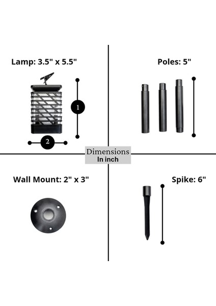 Açık Güneş Fenerleri LED Su Geçirmez Bahçe Lambası, Duvara Montaj ve Zemin Spike ile Titreşen Alev Dekoratif Bahçe Işıkları (Yurt Dışından) indirimleri