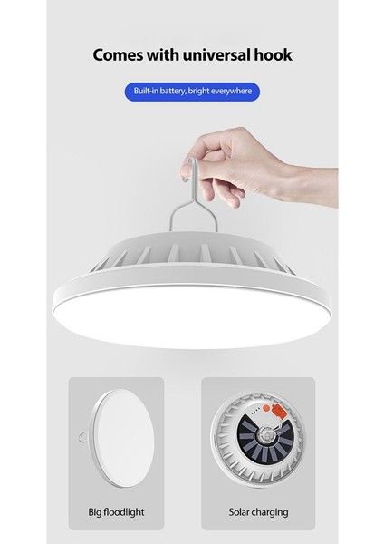 Şarj Edilebilir LED Ampul Lamba Uzaktan Kumanda Solar Şarj 120 Lamba Yuvası Açık Kamp Için Taşınabilir Acil Gece Lambası (Yurt Dışından)