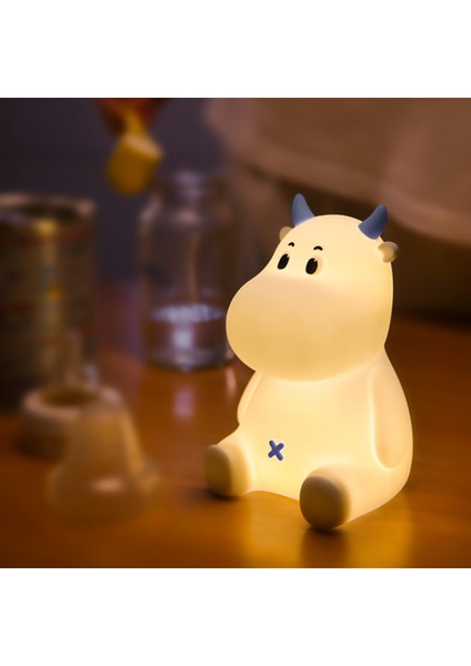 Çocuklar Çocuklar Için Gece Lambası Bebek Hediye Başucu Yatak Odası LED Hayvan Karikatür Lamba USB Şarj Edilebilir Kontak Sensörü (Pembe) (Yurt Dışından)