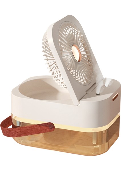 Yeni Nemlendirici Su Buharlı Vantilatör Taşınabilir Fan Hava Soğutucu USB Fan Masaüstü Vantilatör Gece Lambası ile Yaz Beyaz (Yurt Dışından)