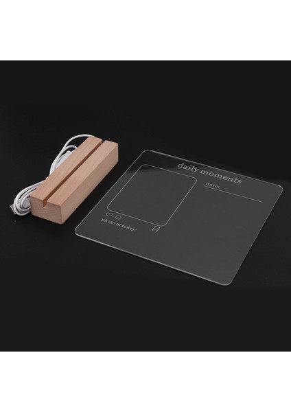 USB Şeffaf Akrilik Mesaj Panosu Kalem Notlu Günlük An Notu Yapılacaklar Listesi Aydınlık Fotoğraf Albümü Gece Lambası (Yurt Dışından)
