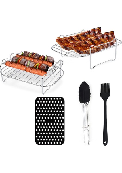 Paslanmaz Çelik Vapur Kavurma Rafı Hava Fritöz Aksesuarları Ninja Instant Vortex Philips Için Pişirme Izgara Rafları (Yurt Dışından)