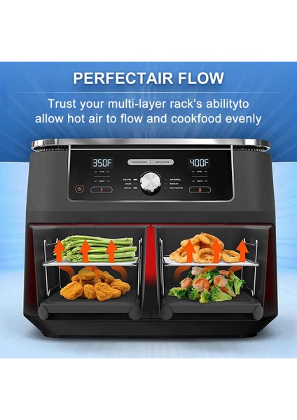 Paslanmaz Çelik Vapur Kavurma Rafı Hava Fritöz Aksesuarları Ninja Instant Vortex Philips Için Pişirme Izgara Rafları (Yurt Dışından)