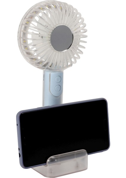Taşınabilir Kristal Fan Mini USB Gece Lambası Fanı El Aynası Küçük Fan (Mavi) (Yurt Dışından) fırsatları