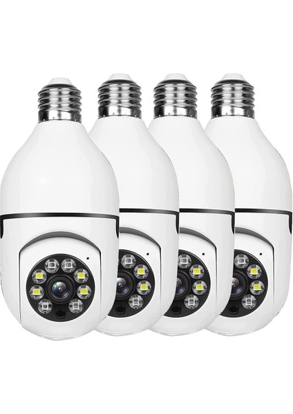 4 Paket Ampul Güvenlik Kamerası Dış Mekan, 2.4g Wifi Işık Soketi Güvenlik Kamerası, Güvenlik Kamerası Ampul Dış Mekan (Yurt Dışından)