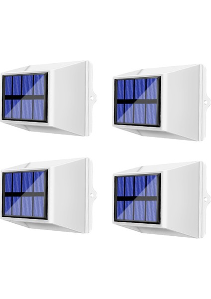 Dekorasyon LED Güneş Enerjili Dış Mekan Işıkları Güneş Çit Lambası IP65 Su Geçirmez Güneş Güverte Işığı Otomatik Açma/kapama Modu 4 Adet Beyaz (Yurt Dışından)